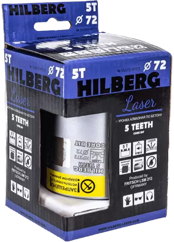 Коронка алмазная по армированному бетону SDS-Plus 72 мм Hilberg Laser 5 Teeth HP272 - интернет-магазин «Стронг Инструмент» город Челябинск
