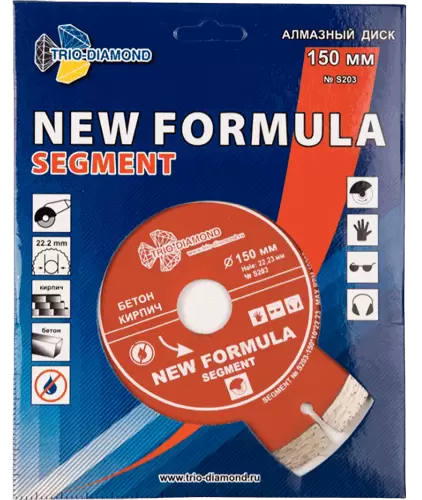Алмазный диск по бетону 150*22.23*10*2.2мм New Formula Segment Trio-Diamond S203 - интернет-магазин «Стронг Инструмент» город Челябинск