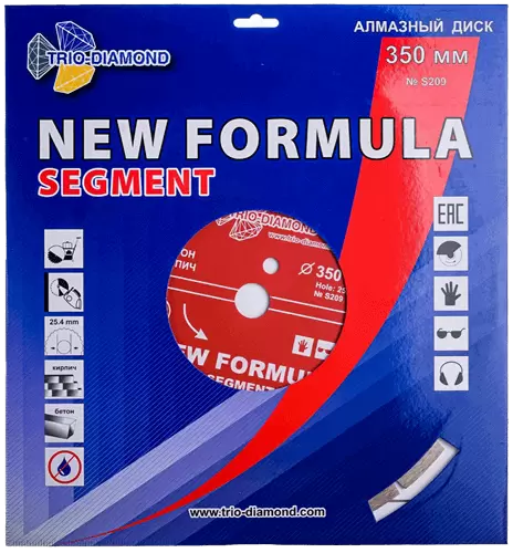 Алмазный диск по бетону 350*25.4*10*3.2мм New Formula Segment Trio-Diamond S209 - интернет-магазин «Стронг Инструмент» город Челябинск