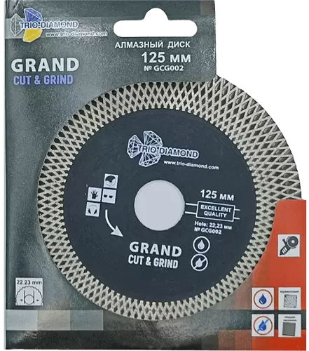 Алмазный диск 125*22.23*25*1.7мм Grand Cut & Grind Trio-Diamond GCG002 - интернет-магазин «Стронг Инструмент» город Челябинск