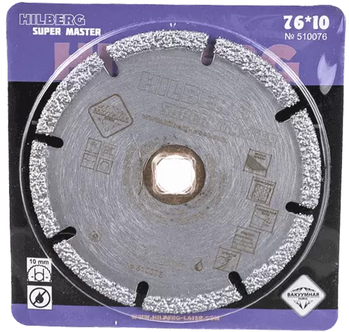 Алмазный отрезной диск 76*10*5*2.0мм универсальный Hilberg 510076 - интернет-магазин «Стронг Инструмент» город Челябинск