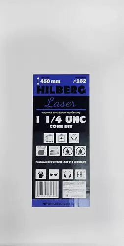 Алмазная буровая коронка 162*450 мм 1 1/4" UNC Hilberg Laser HD720 - интернет-магазин «Стронг Инструмент» город Челябинск