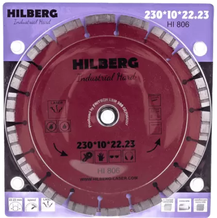 Алмазный диск по железобетону 230*22.23*10*3.2мм Industrial Hard Laser Hilberg HI806 - интернет-магазин «Стронг Инструмент» город Челябинск