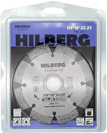 Алмазный диск по железобетону 115*22.23*10*2.0мм Hard Materials Laser Hilberg HM101 - интернет-магазин «Стронг Инструмент» город Челябинск