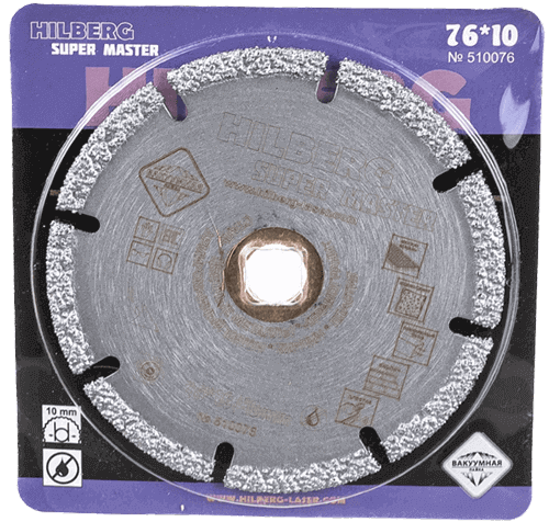 Алмазный отрезной диск 76*10*5*2.0мм универсальный Hilberg 510076 - интернет-магазин «Стронг Инструмент» город Челябинск