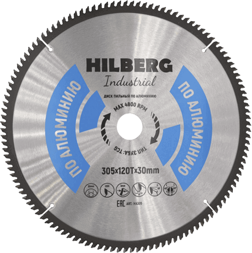 Пильный диск по алюминию 305*30*Т120 Industrial Hilberg HA305 - интернет-магазин «Стронг Инструмент» город Челябинск