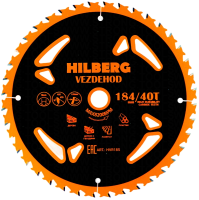 Универсальный пильный диск 184*16*40Т (reverse) Vezdehod Hilberg HVR185