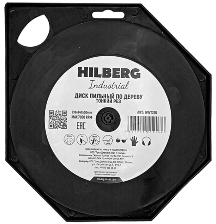 Пильный диск по дереву 216*30*1.6*64T Hilberg HWT218 - интернет-магазин «Стронг Инструмент» город Челябинск