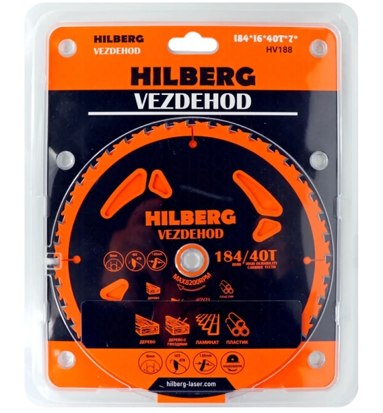 Универсальный пильный диск 184*16*40Т Vezdehod Hilberg HV188 - интернет-магазин «Стронг Инструмент» город Челябинск