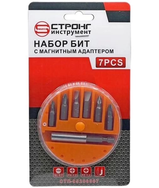 Набор бит карманный из 7 предметов Strong Econom СТП-95200007 - интернет-магазин «Стронг Инструмент» город Челябинск