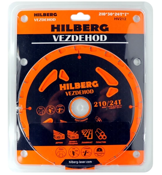 Универсальный пильный диск 210*30*24Т Vezdehod Hilberg HV212 - интернет-магазин «Стронг Инструмент» город Челябинск